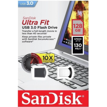SanDisk Cruzer Ultra Fit 128GB USB Drive
